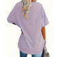 Dames-T-shirt met V-hals en rozenprint in grote maten