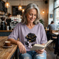 Dames-T-shirt met V-hals en rozenprint in grote maten