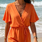 Casual korte jumpsuit met V-hals en trekkoord voor dames
