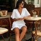 Casual korte jumpsuit met V-hals en trekkoord voor dames