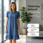 Elegante jurk van gewassen denim