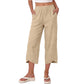 Casual, ruimvallende cropped broek met wijde pijpen voor dames