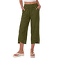 Casual, ruimvallende cropped broek met wijde pijpen voor dames