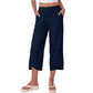 Casual, ruimvallende cropped broek met wijde pijpen voor dames