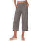 Casual, ruimvallende cropped broek met wijde pijpen voor dames