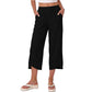 Casual, ruimvallende cropped broek met wijde pijpen voor dames