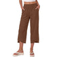 Casual, ruimvallende cropped broek met wijde pijpen voor dames