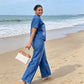 Casual denim set van 2-delig voor dames: top en broek