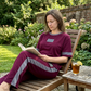 Casual tweedelige loungeset voor dames met streepjesmotief
