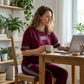 Casual tweedelige loungeset voor dames met streepjesmotief