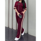 Casual tweedelige loungeset voor dames met streepjesmotief