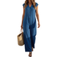 Zomerse mouwloze jumpsuit met knoopsluiting voor dames