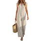 Zomerse mouwloze jumpsuit met knoopsluiting voor dames