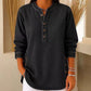 Losvallend denimshirt met V-hals voor dames