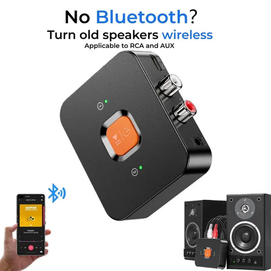 Bluetooth 6.0-audio-ontvanger met RCA- en AUX-uitgangen