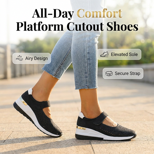 👟✨Ademende platformschoenen met uitsnijdingen voor dames – De hele dag comfort en stijl🔥