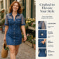 Dames mode sheer lace denim minijurk