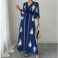 Elegante maxi-jurk met V-hals en print voor dames