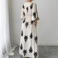 Elegante maxi-jurk met V-hals en print voor dames