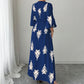 Elegante maxi-jurk met V-hals en print voor dames