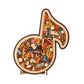 Houten puzzel met muzieknoten