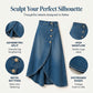 💙🔥Hoge taille, asymmetrische denimrok voor dames – Een moeiteloze vintage stijl