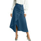 💙🔥Hoge taille, asymmetrische denimrok voor dames – Een moeiteloze vintage stijl