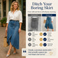💙🔥Hoge taille, asymmetrische denimrok voor dames – Een moeiteloze vintage stijl