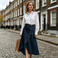 💙🔥Hoge taille, asymmetrische denimrok voor dames – Een moeiteloze vintage stijl