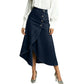 💙🔥Hoge taille, asymmetrische denimrok voor dames – Een moeiteloze vintage stijl