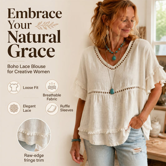 Bohemian top met uitsparingen en franjes voor dames