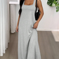 Two-Piece Style Tank Maxi Dress with Side Cut-Outs