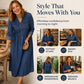 Maxijurk van denim met knopen voor dames in grote maten