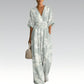 Elegante jumpsuit met V-hals en print voor dames