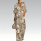 Elegante jumpsuit met V-hals en print voor dames