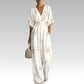 Elegante jumpsuit met V-hals en print voor dames