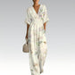 Elegante jumpsuit met V-hals en print voor dames