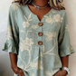 Zomerse bloemenprinttop voor dames met ruches aan de mouwen