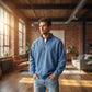 Heren-trui met halve rits en vintage-wash