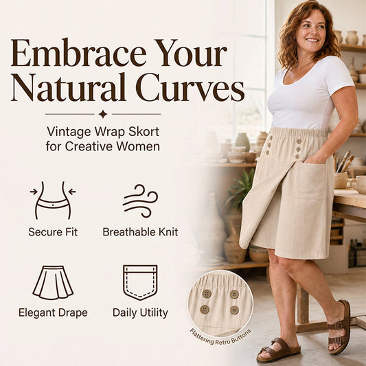 Asymmetrische wikkelbroek voor dames, knielengte