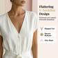 Jumpsuit voor dames met V-hals, wijde pijpen en strik in de taille