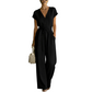 Jumpsuit voor dames met V-hals, wijde pijpen en strik in de taille