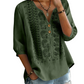 Ademend shirt met korte mouwen voor dames in artistieke stijl