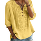 Ademend shirt met korte mouwen voor dames in artistieke stijl