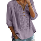 Ademend shirt met korte mouwen voor dames in artistieke stijl