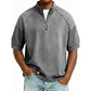 Vintage denim T-shirt met halve rits voor heren