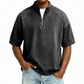 Vintage denim T-shirt met halve rits voor heren