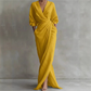 Elegante maxi-jurk met V-hals en overslag voor dames