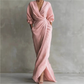 Elegante maxi-jurk met V-hals en overslag voor dames