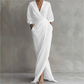 Elegante maxi-jurk met V-hals en overslag voor dames